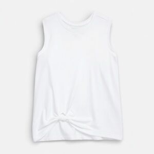 Zella Girl White Knot It Tank Top Size 7/8 Sleeveless Active